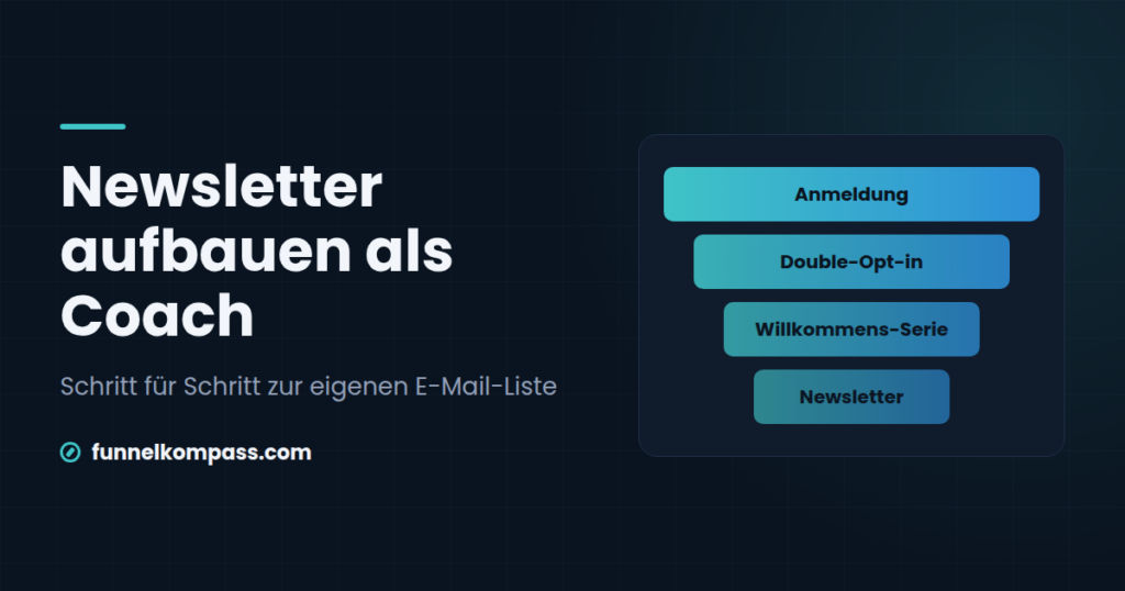 Newsletter aufbauen als Coach – Beitragsbild von funnelkompass.com